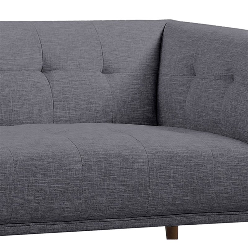 Armen Living Hudson Modern Fabric Upholstered Loveseat in Dark Gray