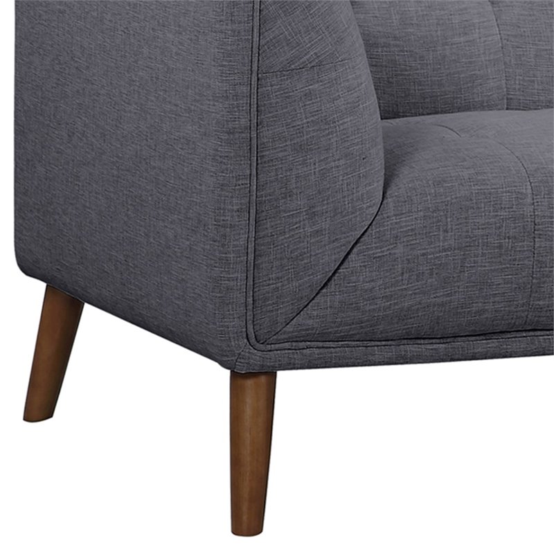 Armen Living Hudson Modern Fabric Upholstered Loveseat in Dark Gray