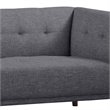 Armen Living Hudson Button-Tufted Fabric Upholstered Sofa in Dark Gray