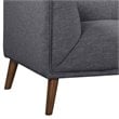 Armen Living Hudson Button-Tufted Fabric Upholstered Sofa in Dark Gray