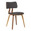 Armen Living Jaguar Modern Wood & Fabric Dining Chair in Walnut/Charcoal