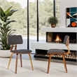 Armen Living Jaguar Modern Wood & Fabric Dining Chair in Walnut/Charcoal