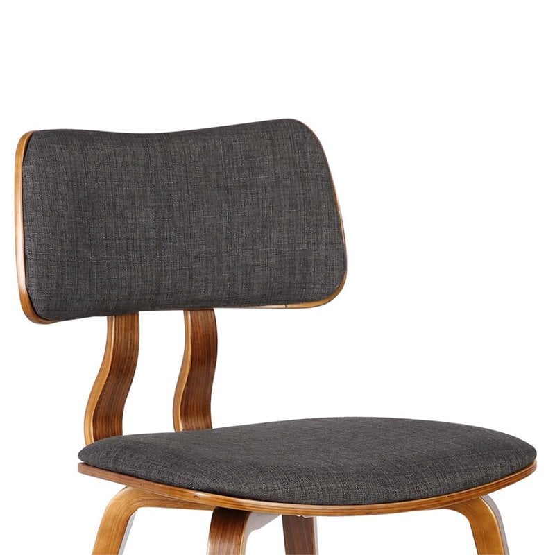 Armen Living Jaguar Modern Wood & Fabric Dining Chair in Walnut/Charcoal
