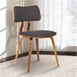 Armen Living Jaguar Modern Wood & Fabric Dining Chair in Walnut/Charcoal