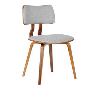 Armen Living Jaguar Modern Fabric Dining Chair in Walnut Wood and Gray