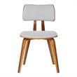 Armen Living Jaguar Modern Fabric Dining Chair in Walnut Wood and Gray