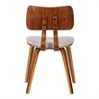 Armen Living Jaguar Modern Fabric Dining Chair in Walnut Wood and Gray