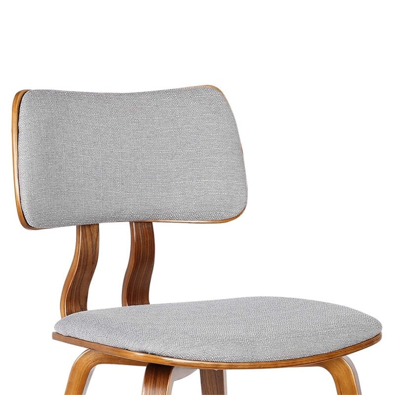 Armen Living Jaguar Modern Fabric Dining Chair in Walnut Wood and Gray