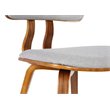 Armen Living Jaguar Modern Fabric Dining Chair in Walnut Wood and Gray