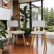 Armen Living Jaguar Modern Fabric Dining Chair in Walnut Wood and Gray