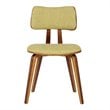 Armen Living Jaguar Modern Wood Dining Chair in Walnut Wood and Green