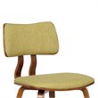 Armen Living Jaguar Modern Wood Dining Chair in Walnut Wood and Green