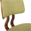 Armen Living Jaguar Modern Wood Dining Chair in Walnut Wood and Green