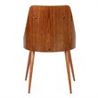Armen Living Lily Modern Leather Dining Chair in Walnut Wood and Black