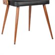 Armen Living Lily Modern Leather Dining Chair in Walnut Wood and Black
