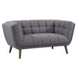 Armen Living Phantom Upholstered Modern Fabric Loveseat in Dark Gray