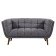 Armen Living Phantom Upholstered Modern Fabric Loveseat in Dark Gray