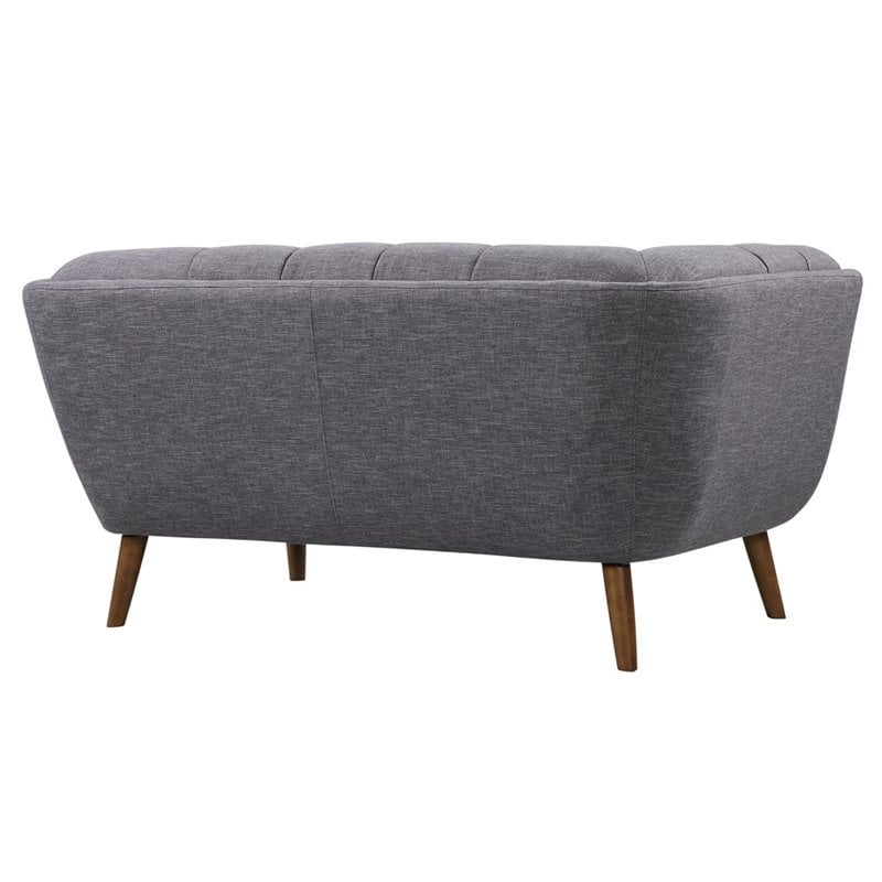 Armen Living Phantom Upholstered Modern Fabric Loveseat in Dark Gray