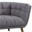 Armen Living Phantom Upholstered Modern Fabric Loveseat in Dark Gray