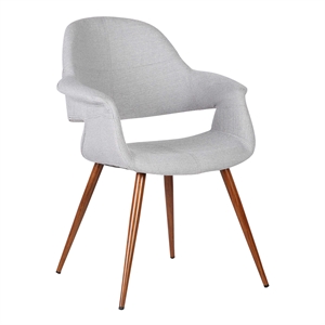 Armen Living Phoebe 17.7&quot Modern Fabric Dining Chair in Gray/Walnut