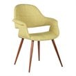 Armen Living Phoebe Modern Fabric Dining Chair in Walnut Wood and Green