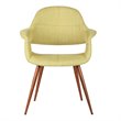 Armen Living Phoebe Modern Fabric Dining Chair in Walnut Wood and Green
