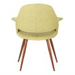 Armen Living Phoebe Modern Fabric Dining Chair in Walnut Wood and Green