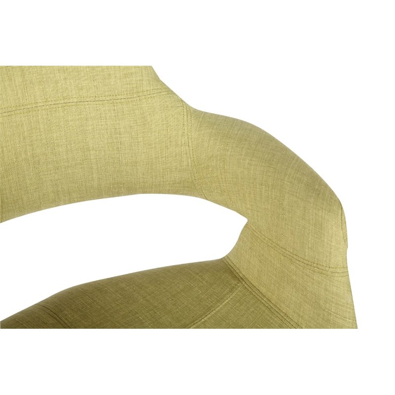 Armen Living Phoebe Modern Fabric Dining Chair in Walnut Wood and Green