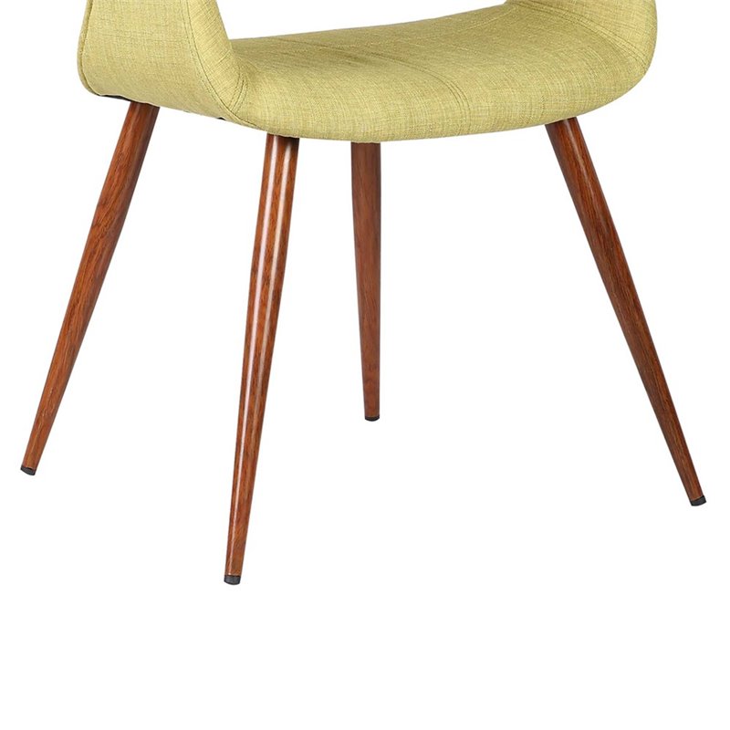 Armen Living Phoebe Modern Fabric Dining Chair in Walnut Wood and Green