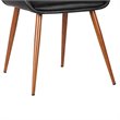 Armen Living Panda Modern Leather Dining Chair in Walnut Wood and Black