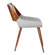Armen Living Panda Modern Fabric Dining Chair in Walnut Wood and Gray