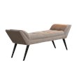 Armen Living Porter Fabric Upholstered Bench in Taupe