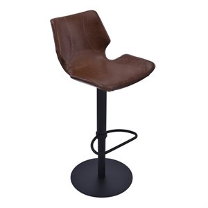 Armen Living Zuma Metal Adjustable Swivel Bar Stool in Vintage Coffee