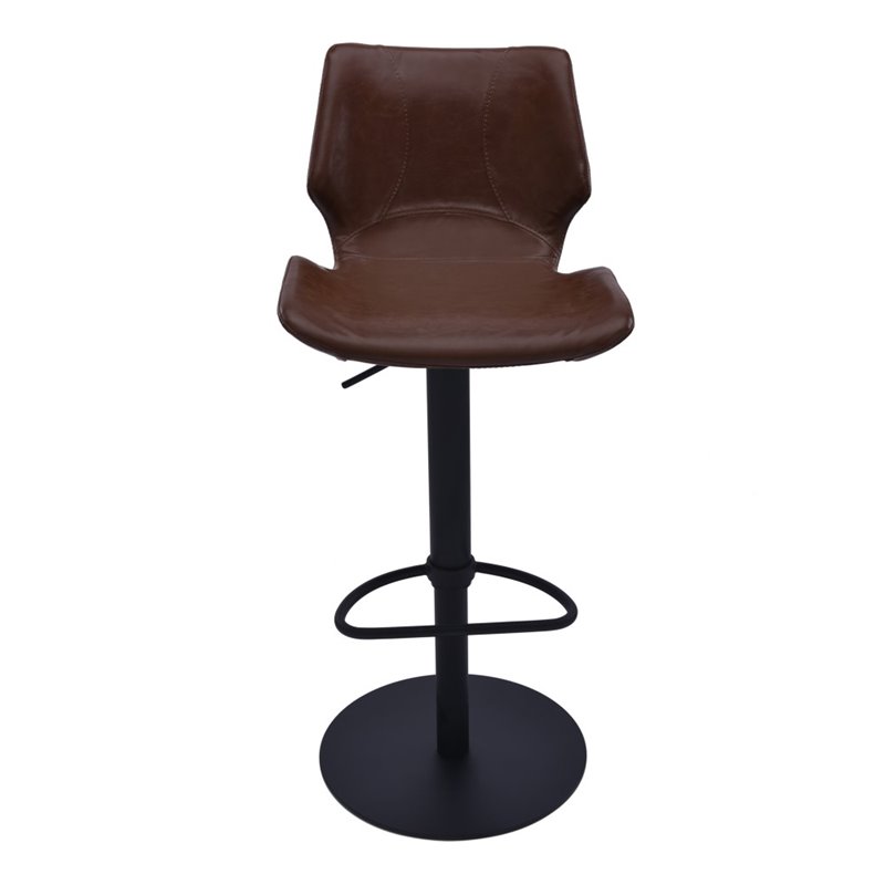 Armen Living Zuma Metal Adjustable Swivel Bar Stool in Vintage Coffee