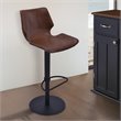 Armen Living Zuma Metal Adjustable Swivel Bar Stool in Vintage Coffee