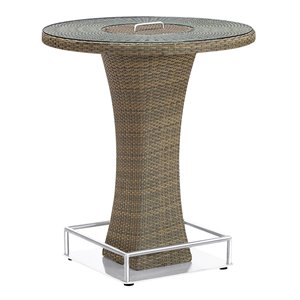 Armen Living Olina Patio Glass Top Rat..