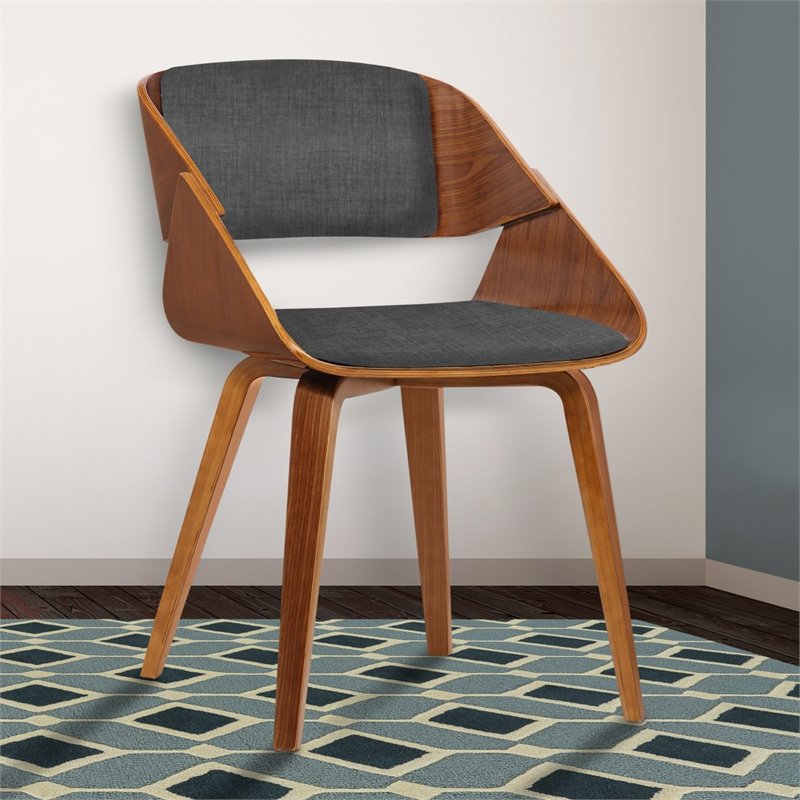 Armen Living Ivy Fabric Upholstered Dining Chair in Charcoal