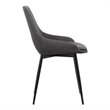 Armen Living Mia Modern Fabric Dining Chair in Black/Charcoal