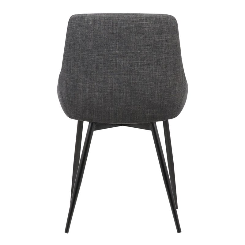 Armen Living Mia Modern Fabric Dining Chair in Black/Charcoal