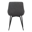 Armen Living Mia Modern Fabric Dining Chair in Black/Charcoal