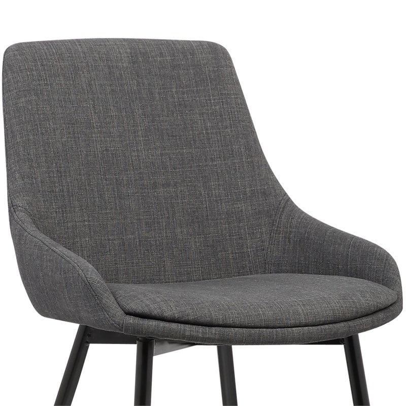 Armen Living Mia Modern Fabric Dining Chair in Black/Charcoal