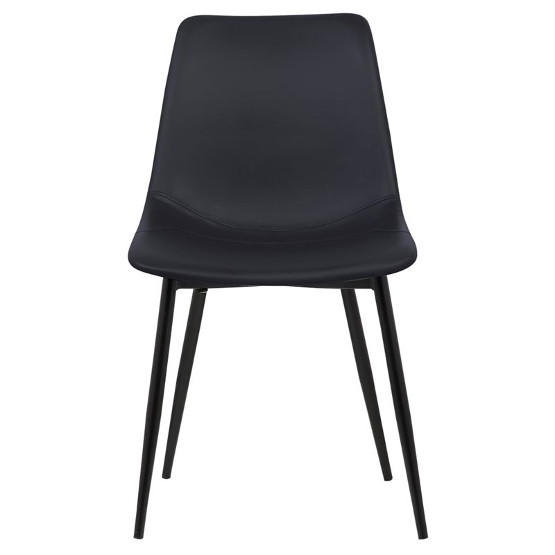 Armen Living Monte Faux Leather Dining Side Chair in Black