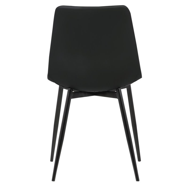 Armen Living Monte Modern Faux Leather Dining Side Chair in Black