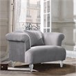 Armen Living Elegance Modern Rich Velvet Upholstered Accent Chair in Gray