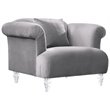 Armen Living Elegance Modern Rich Velvet Upholstered Accent Chair in Gray