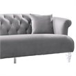 Armen Living Elegance Modern Rich Velvet Upholstered Sofa in Gray