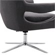 Armen Living Quinn Modern Stainless Steel Swivel Accent Chair in Gray