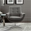 Armen Living Quinn Modern Stainless Steel Swivel Accent Chair in Gray