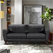 Armen Living Jedd Modern Leather Upholstered Sofa in Black and Brown