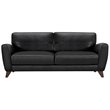 Armen Living Jedd Modern Leather Upholstered Sofa in Black and Brown